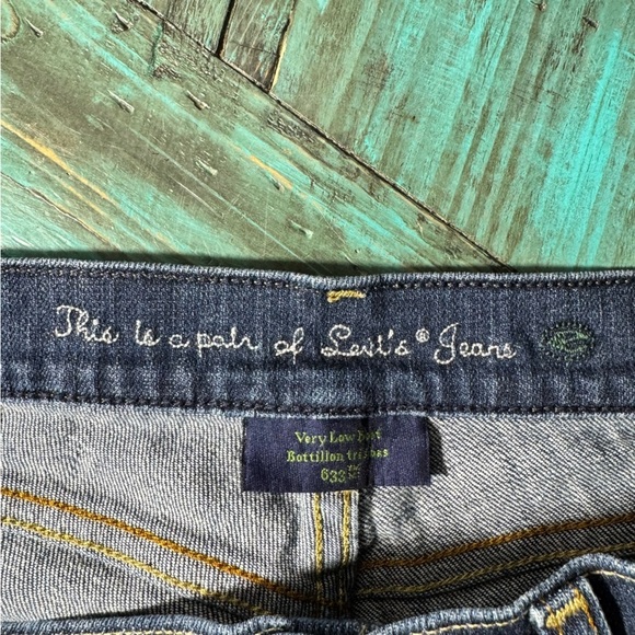 Levi's 633 Y2K Green Tab Eco Line Low Rise Bootcut Dark Wash Size 28 - Picture 10 of 13